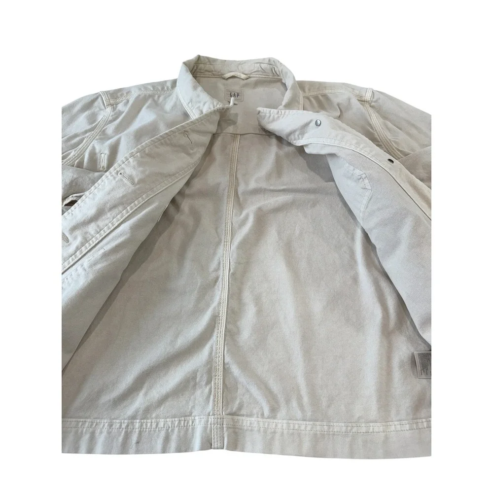 Gap Womens Cream Utility Chore Jacket Large Workwear‎ Cotton Blend